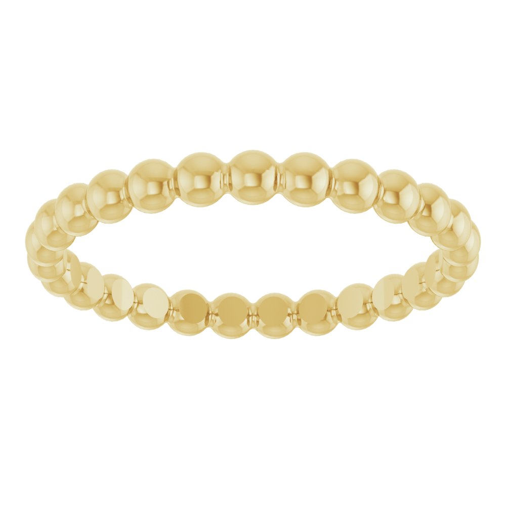 14K Yellow Gold Beaded Stackable Ring