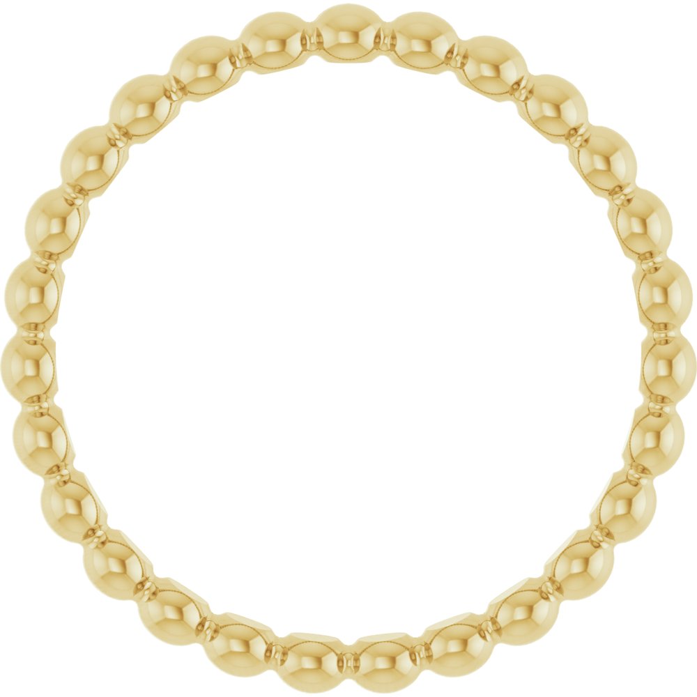 14K Yellow Gold Beaded Stackable Ring