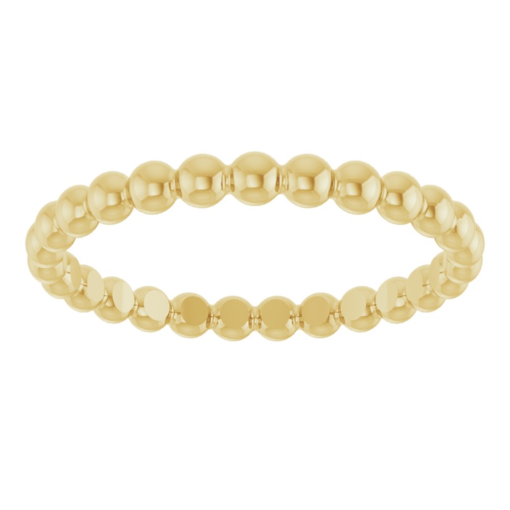 14K Yellow Gold Beaded Stackable Ring