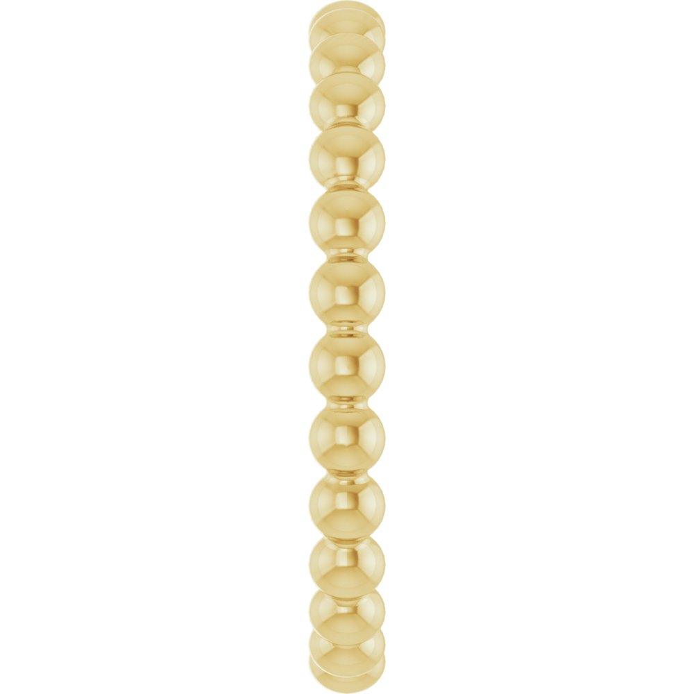 14K Yellow Gold Beaded Stackable Ring