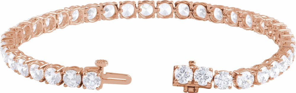 14K Rose 12 CTW Lab-Grown Diamond Line 7" Bracelet