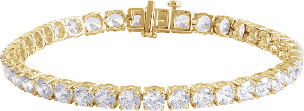 14K Yellow Gold 12 CTW Lab-Grown Diamond Line 7" Bracelet