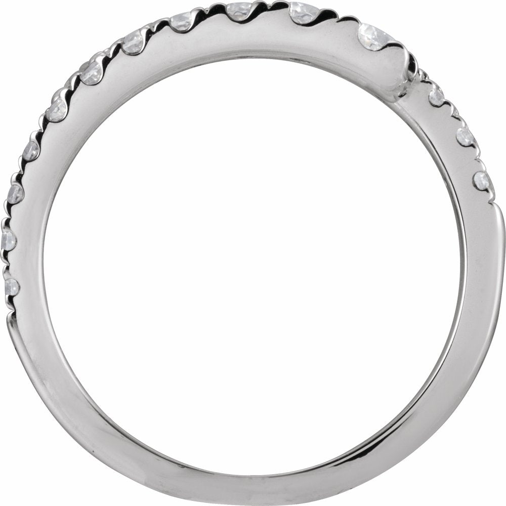 14K White Gold 9/10 CTW Lab-Grown Diamond Bypass Ring