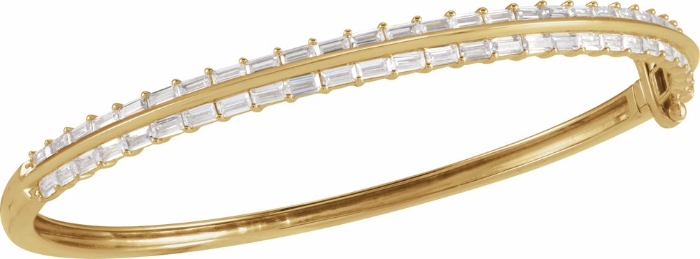 14K Yellow Gold 2 1/6 CTW Lab-Grown Diamond 7" Bangle Bracelet