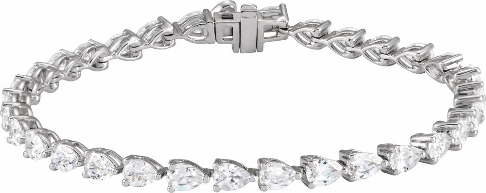 14K White Gold 6 1/2 CTW Lab-Grown Diamond Line 7" Bracelet