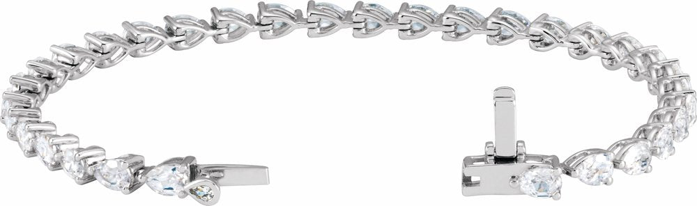 14K White Gold 6 1/2 CTW Lab-Grown Diamond Line 7" Bracelet
