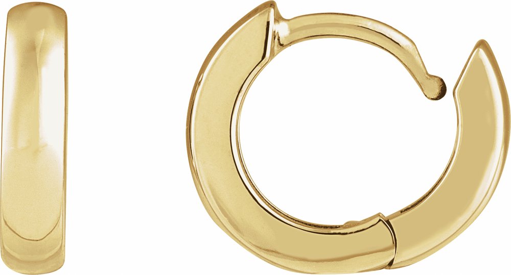 14K Yellow Gold Hinged 12 mm Hoop Earrings