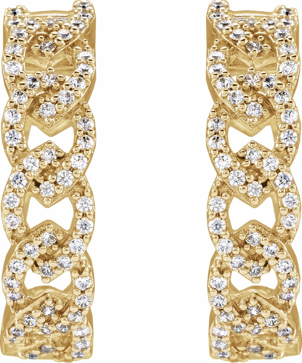 14K Yellow Gold 1/2 CTW Lab-Grown Diamond 19.2 mm Hoop Earrings