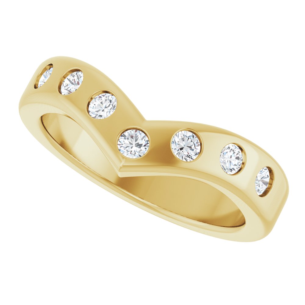 14K Yellow 3/8 CTW Lab-Grown Diamond Contour Band