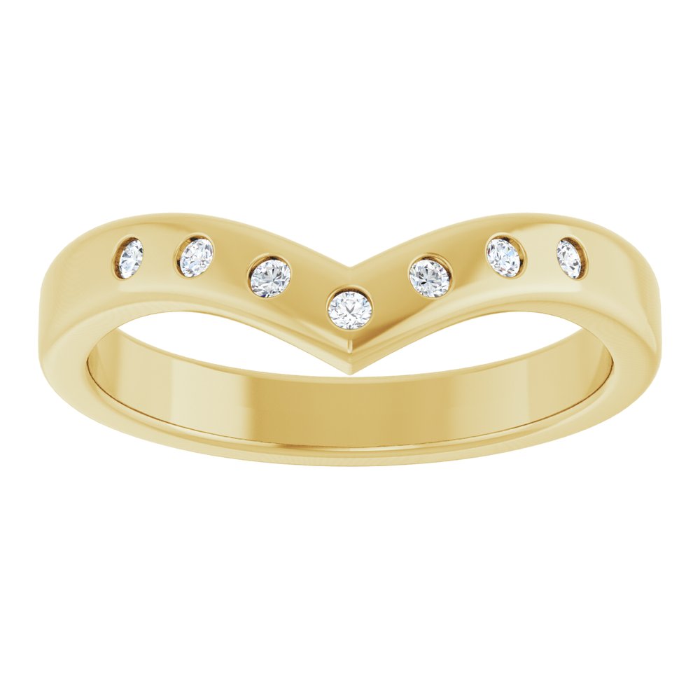 14K Yellow 1/10 CTW Lab-Grown Diamond Contour Band