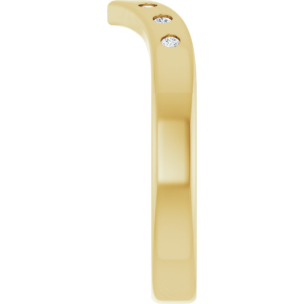 14K Yellow 1/10 CTW Lab-Grown Diamond Contour Band