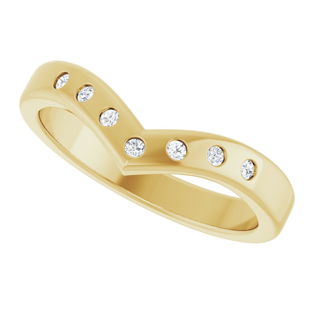 14K Yellow 1/10 CTW Lab-Grown Diamond Contour Band