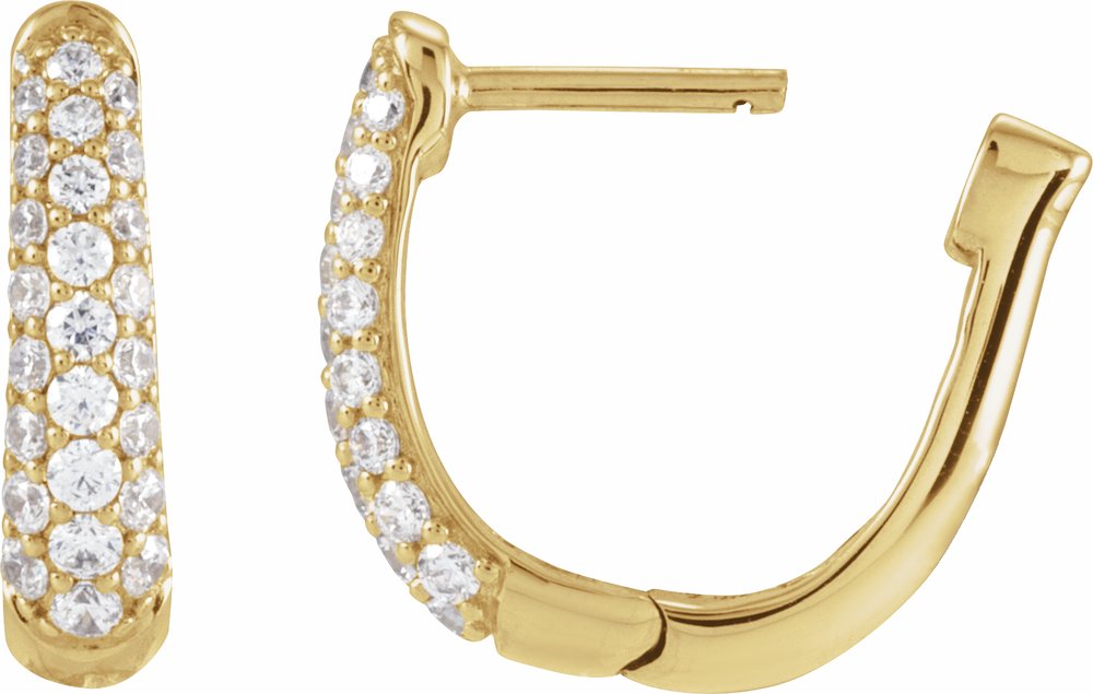 14K Yellow Gold 1/5 CTW Natural Diamond 10.1 mm Hoop Earrings