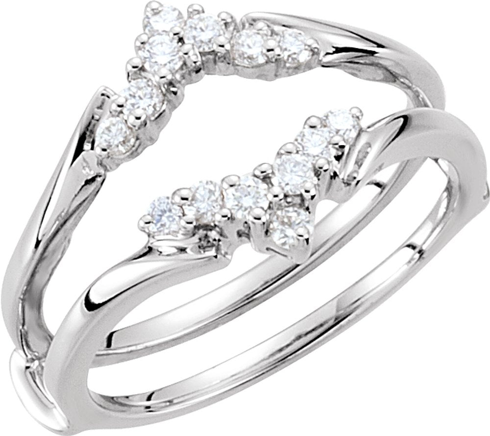 14K White Gold 1/4 CTW Natural Diamond Ring Guard