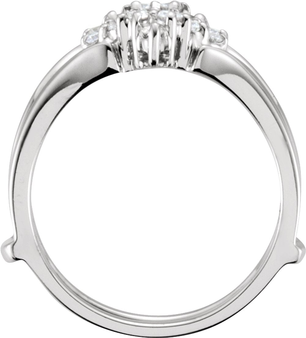 14K White Gold 1/4 CTW Natural Diamond Ring Guard