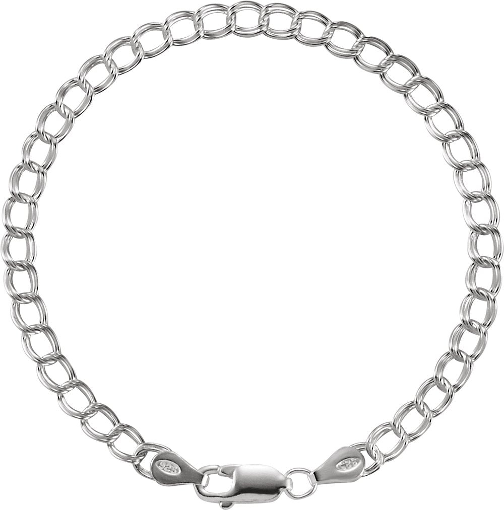Sterling Silver 4 mm Double Link Curb 7" Chain