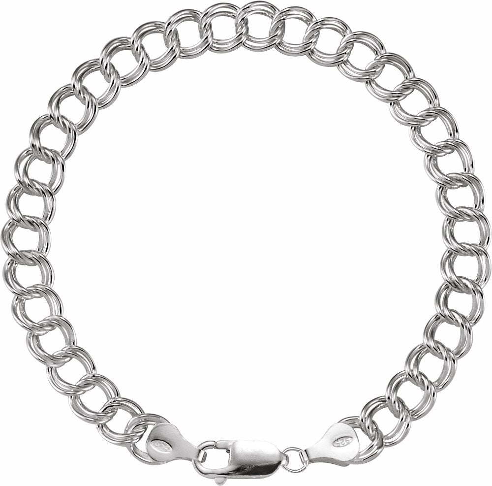 Sterling Silver 7 mm Double Link Curb 7" Chain