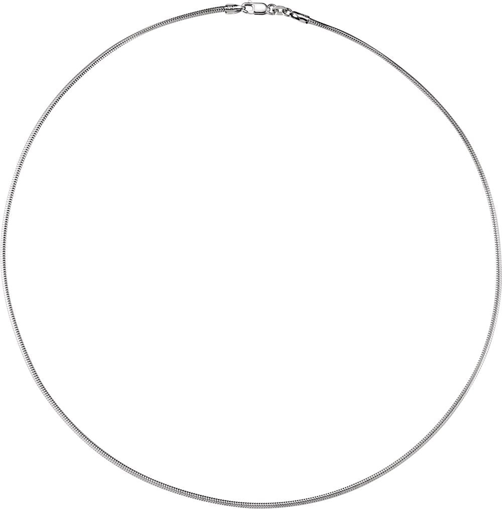 Sterling Silver 1.5 mm Snake 18" Chain