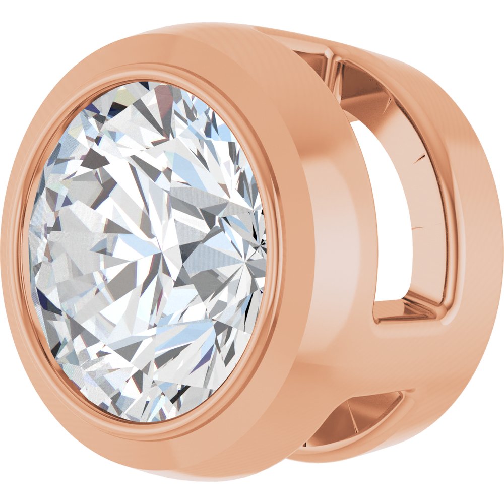 14K Rose Gold 1/3 CT Lab Grown Diamond Slide Pendant