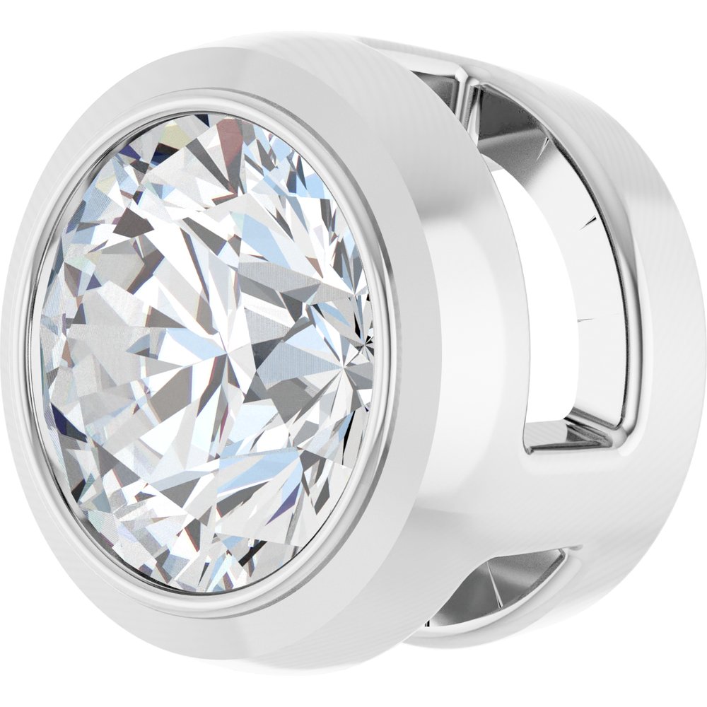 14K White Gold 1/3 CT Lab Grown Diamond Slide Pendant