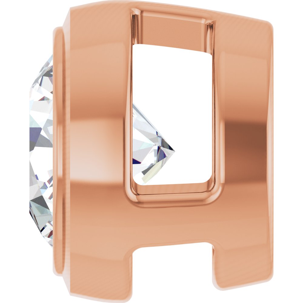 14K Rose Gold 1/3 CT Lab Grown Diamond Slide Pendant