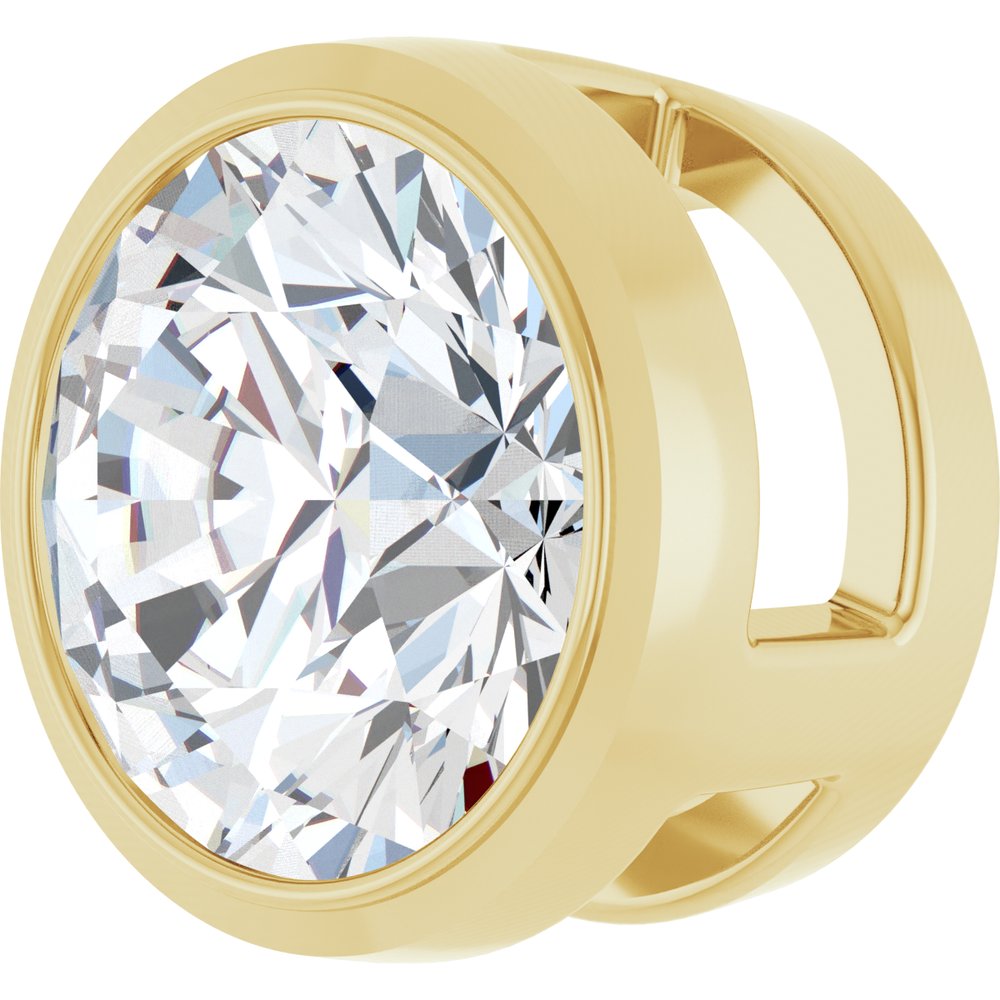 14K Yellow Gold 3/4 CT Lab-Grown Diamond Slide Pendant