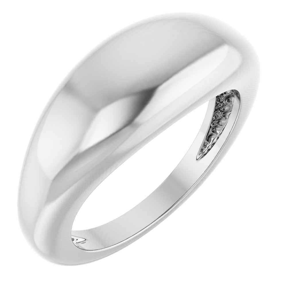 14K White Gold 8 mm Dome Ring