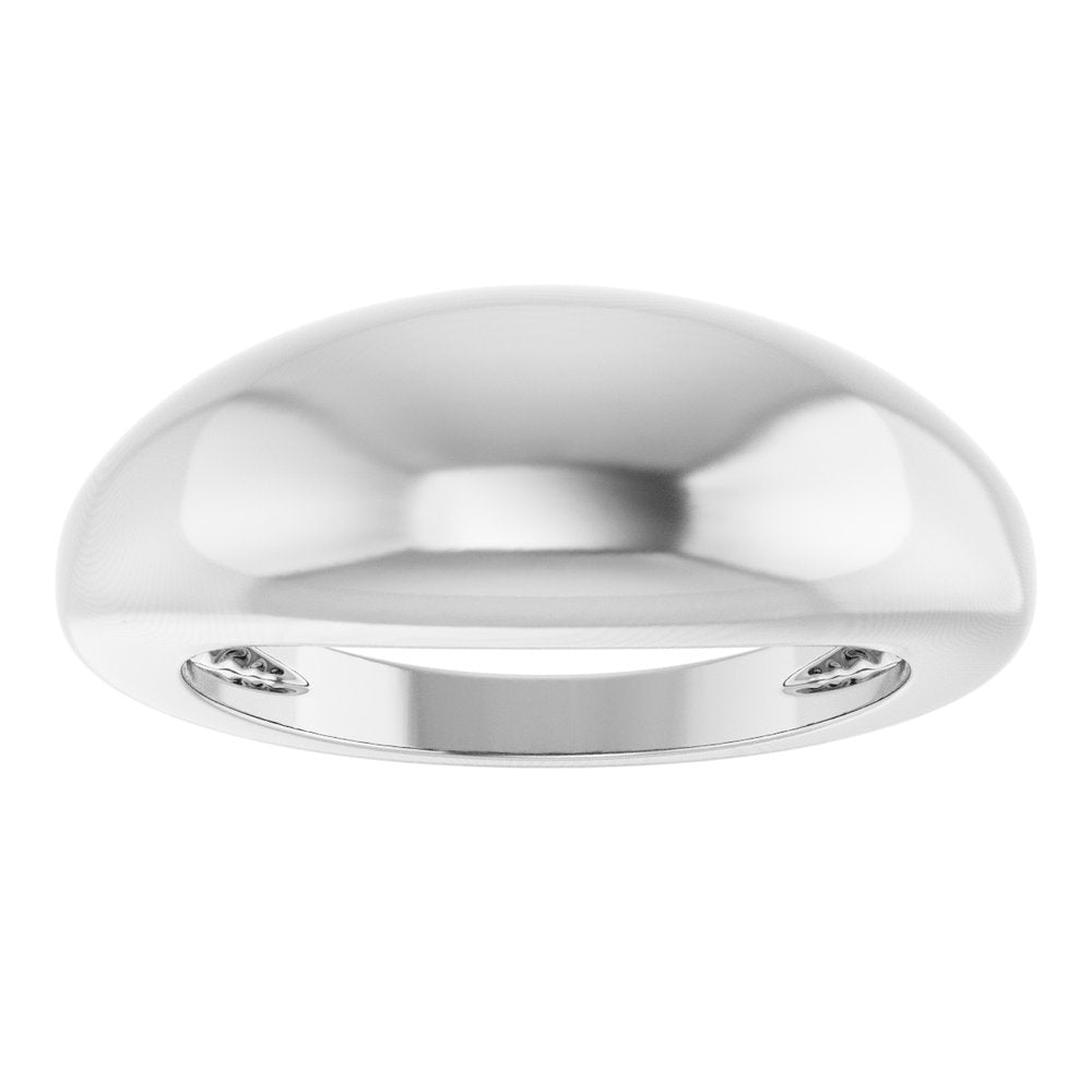14K White 8 mm Dome Ring