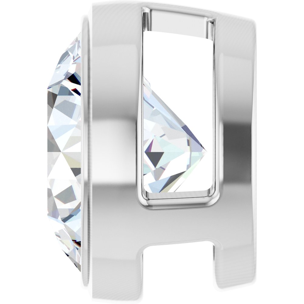 14K White Gold 1 1/2 CT Lab-Grown Diamond Slide Pendant