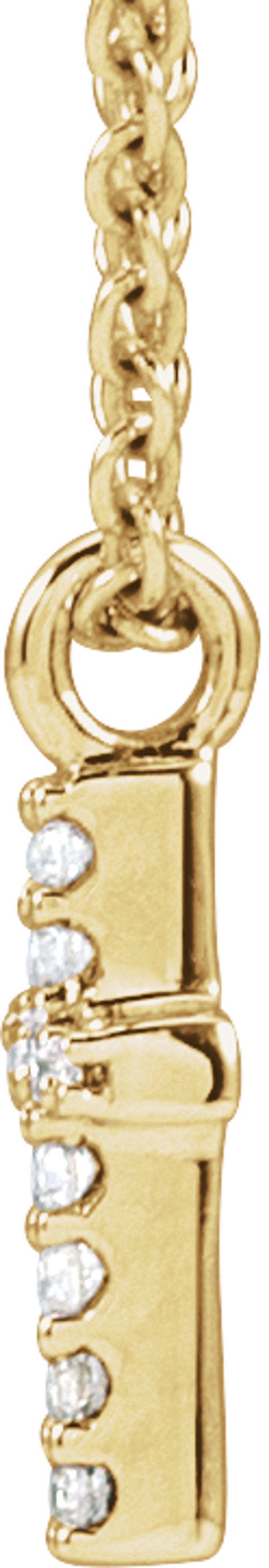 14K Yellow Gold .03 CTW Natural Diamond Cross 18" Necklace