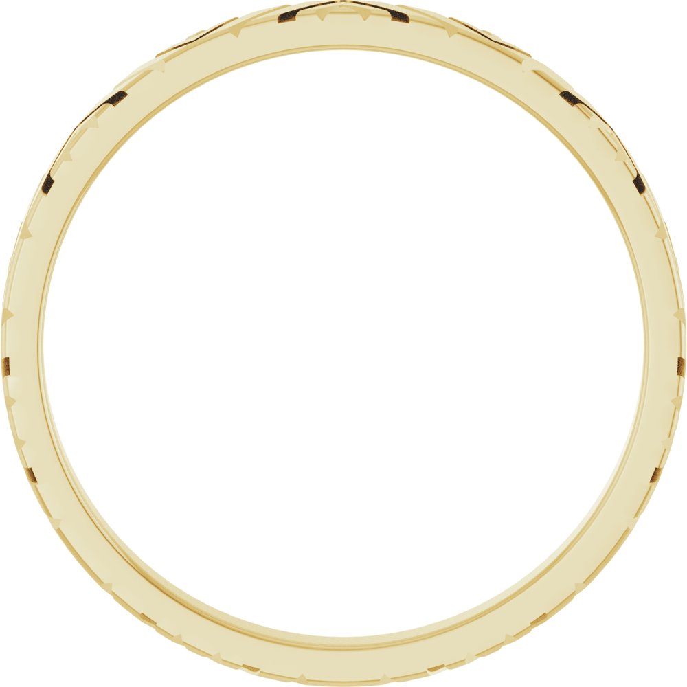 14K Yellow Gold 2 mm Geometric Flat Band Size 7