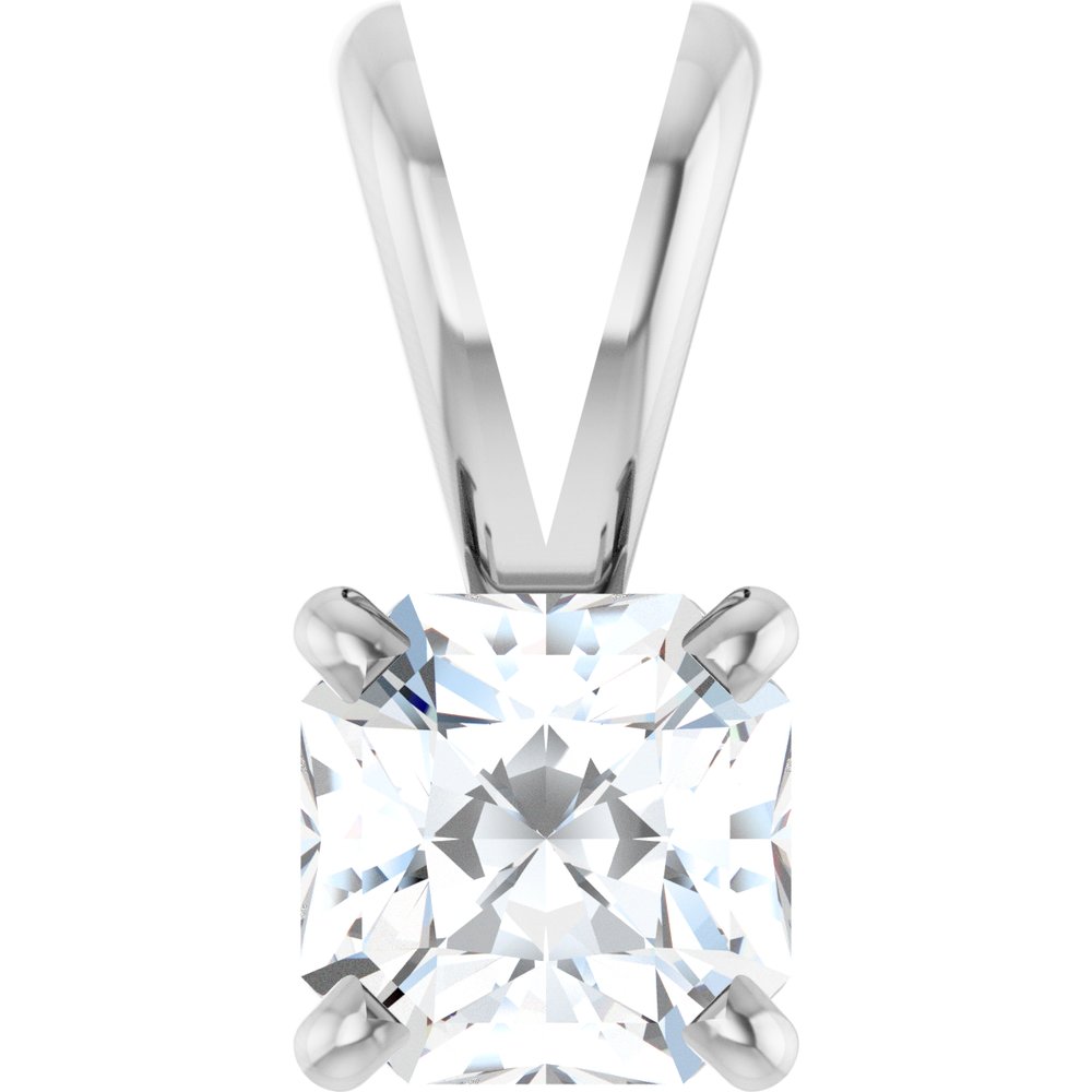 14K White Gold 1/2 CT Natural Diamond Pendant