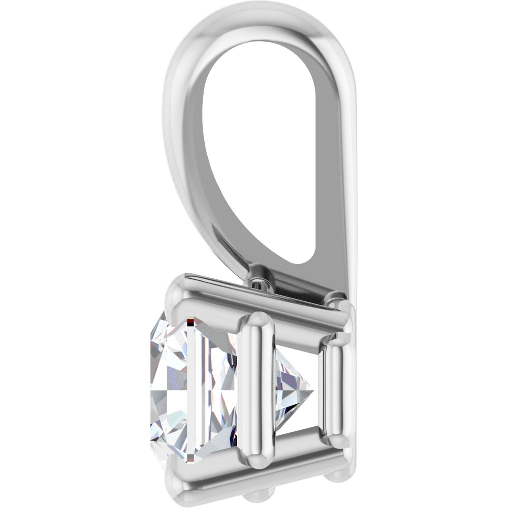 14K White Gold 1/2 CT Natural Diamond Pendant