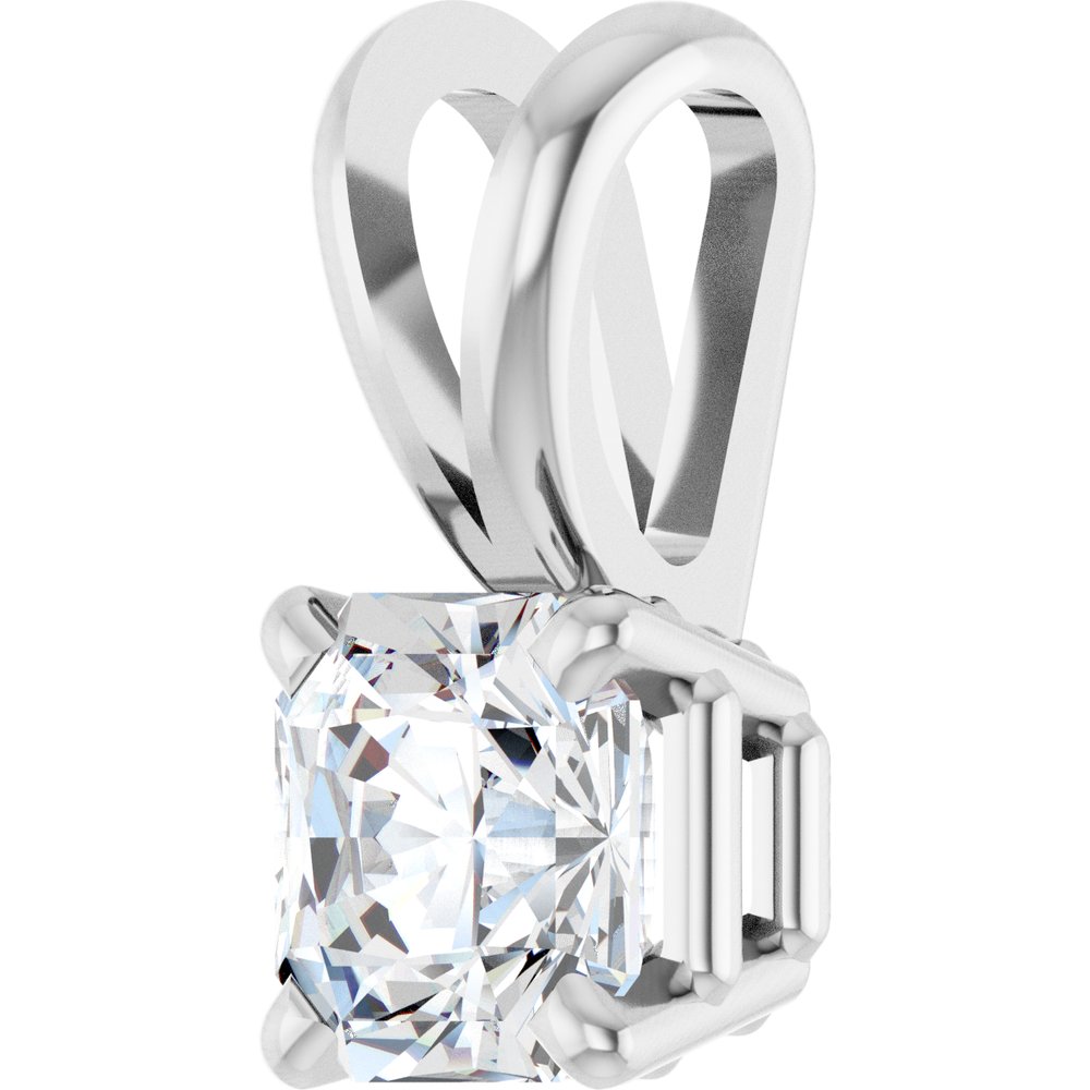 14K White Gold 1/2 CT Natural Diamond Pendant