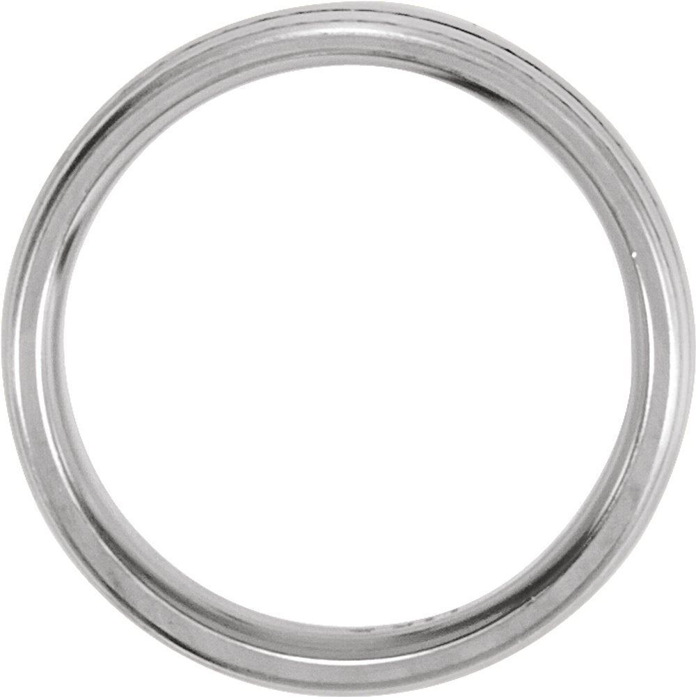 14K White Gold 7 mm Grooved Comfort-Fit Flat Band Size 8.5