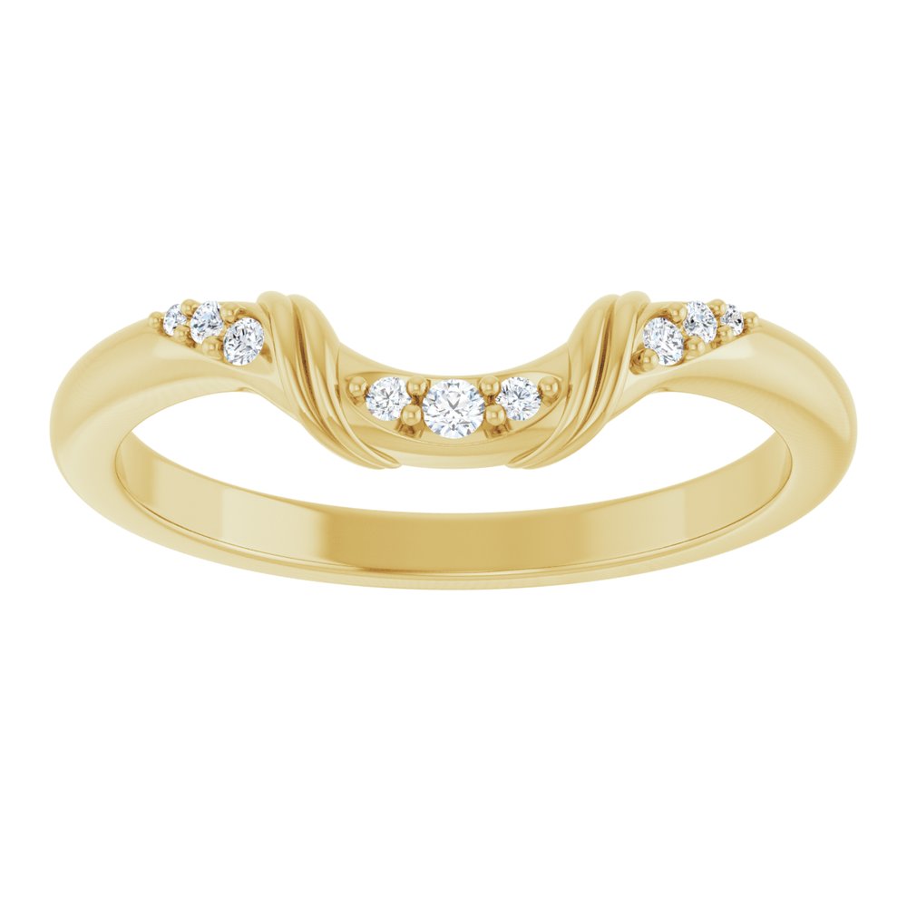 14K Yellow .05 CTW Natural Diamond Contour Band