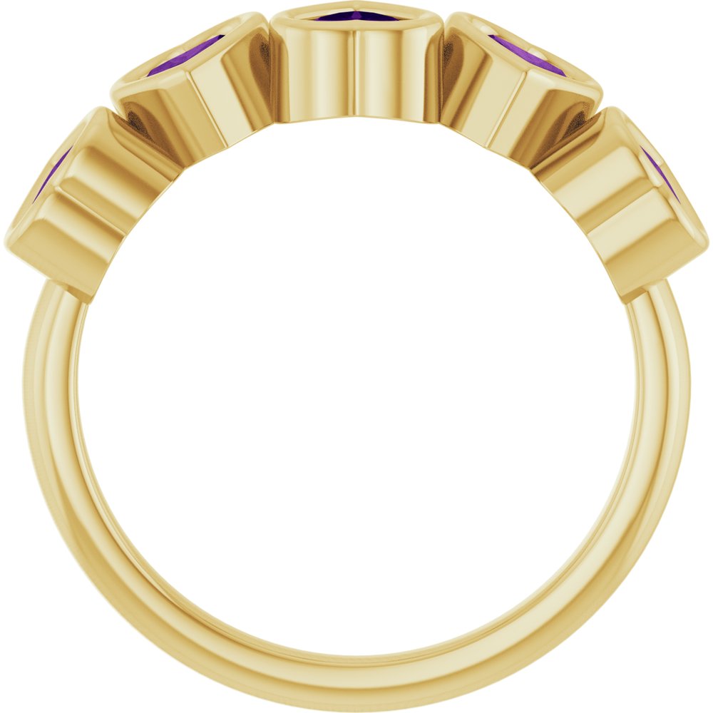 14K Yellow Gold Natural Amethyst Ring