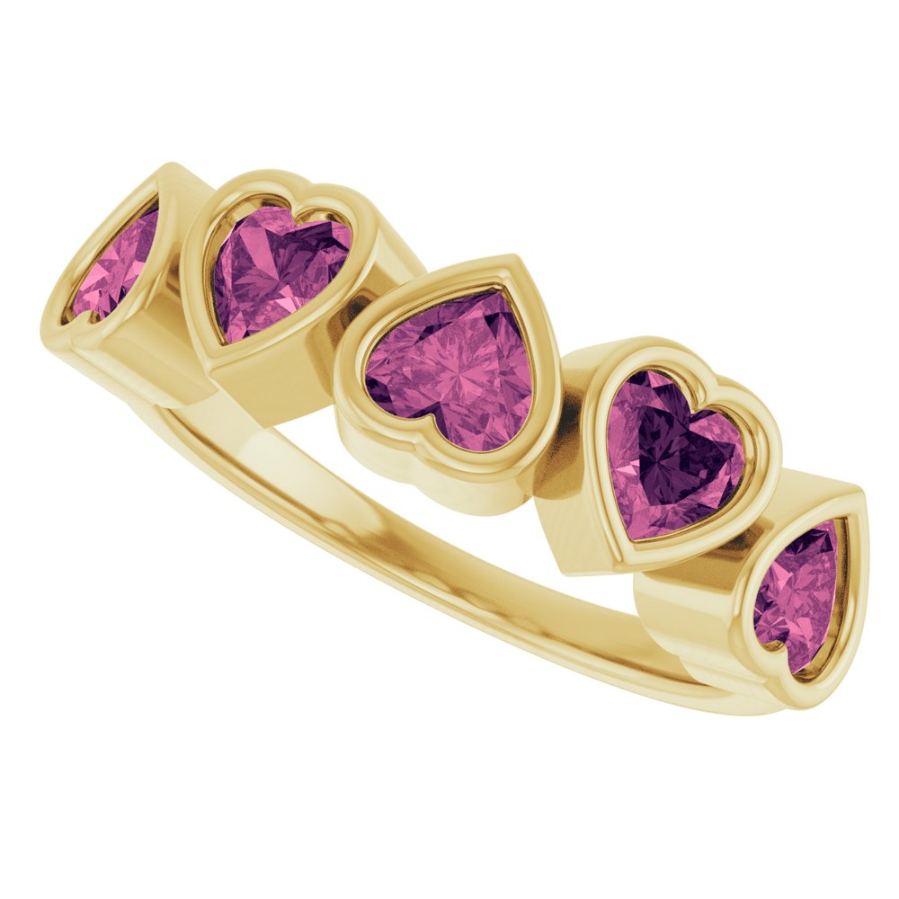 14K Yellow Gold Natural Pink Tourmaline Ring