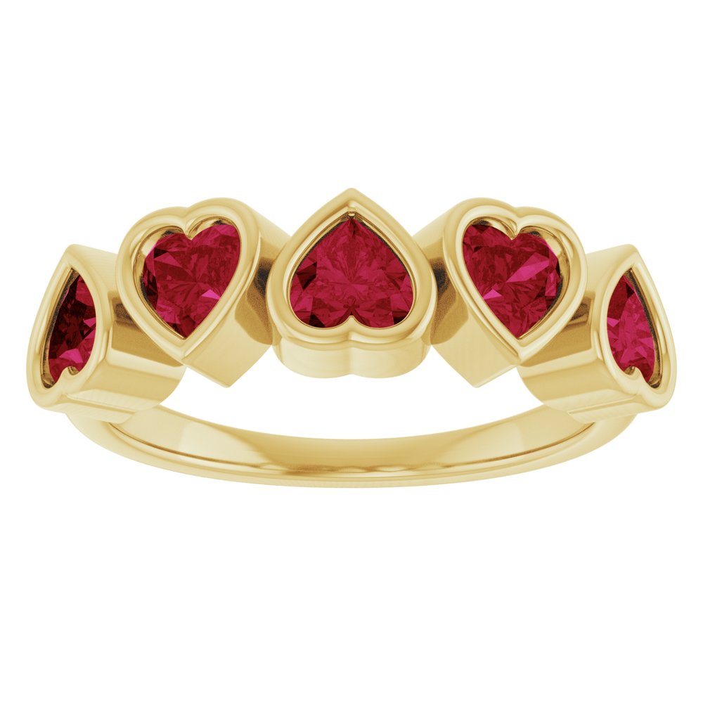 14K Yellow Gold Natural Mozambique Garnet Ring
