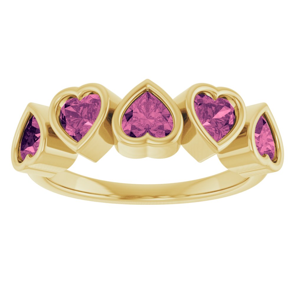 14K Yellow Gold Natural Pink Tourmaline Ring