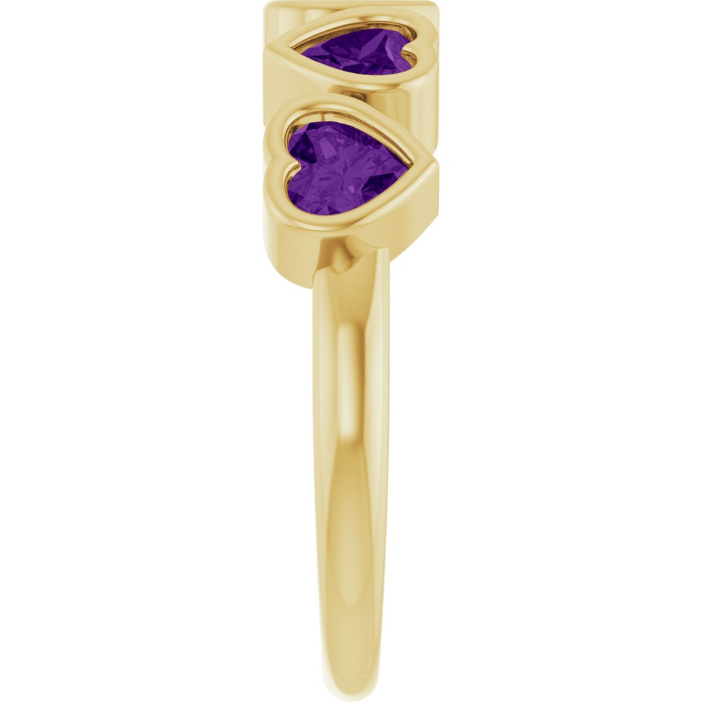14K Yellow Gold Natural Amethyst Ring