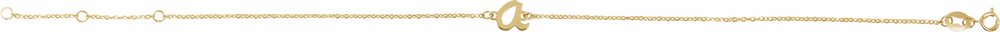 14K Yellow Gold Initial A 6 1/2-7 1/2" Bracelet