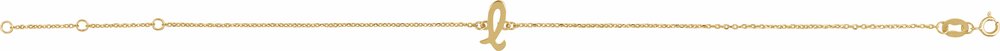 14K Yellow Gold Initial L 6 1/2-7 1/2" Bracelet