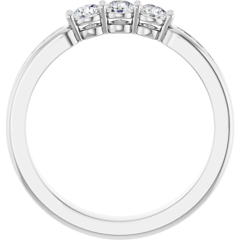 14K White 3/8 CTW Lab-Grown Diamond Anniversary Band
