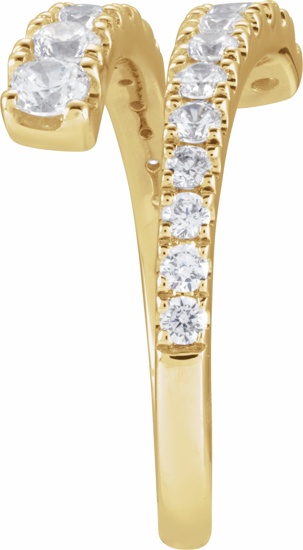 14K Yellow Gold 9/10 CTW Lab-Grown Diamond Bypass Ring