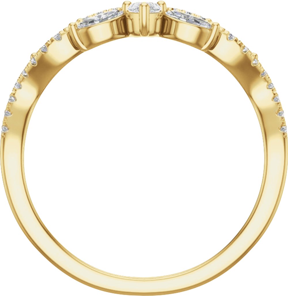 14K Yellow Gold 1/2 CTW Lab-Grown Diamond Contour Band