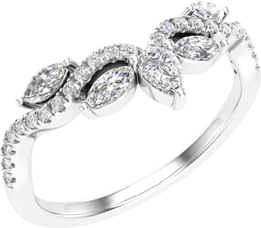 14K White Gold 1/2 CTW Lab-Grown Diamond Contour Band