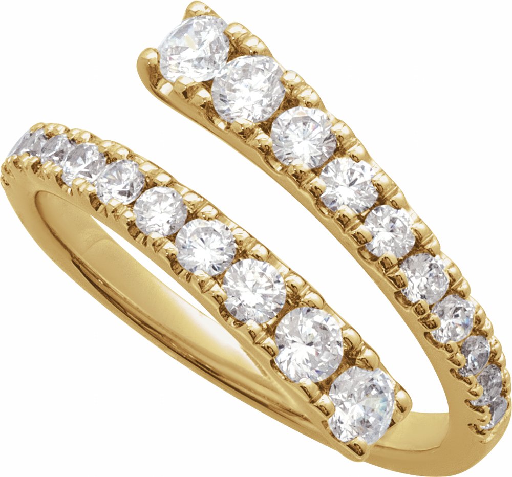 14K Yellow Gold 9/10 CTW Lab-Grown Diamond Bypass Ring