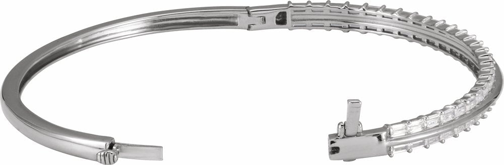 14K White Gold 2 1/6 CTW Lab-Grown Diamond 7" Bangle Bracelet