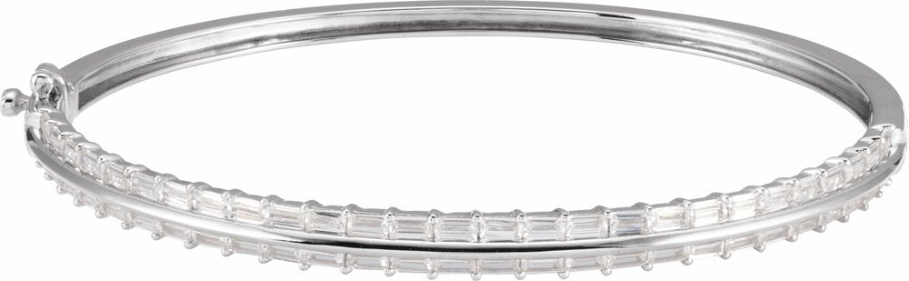 14K White Gold 2 1/6 CTW Lab-Grown Diamond 7" Bangle Bracelet